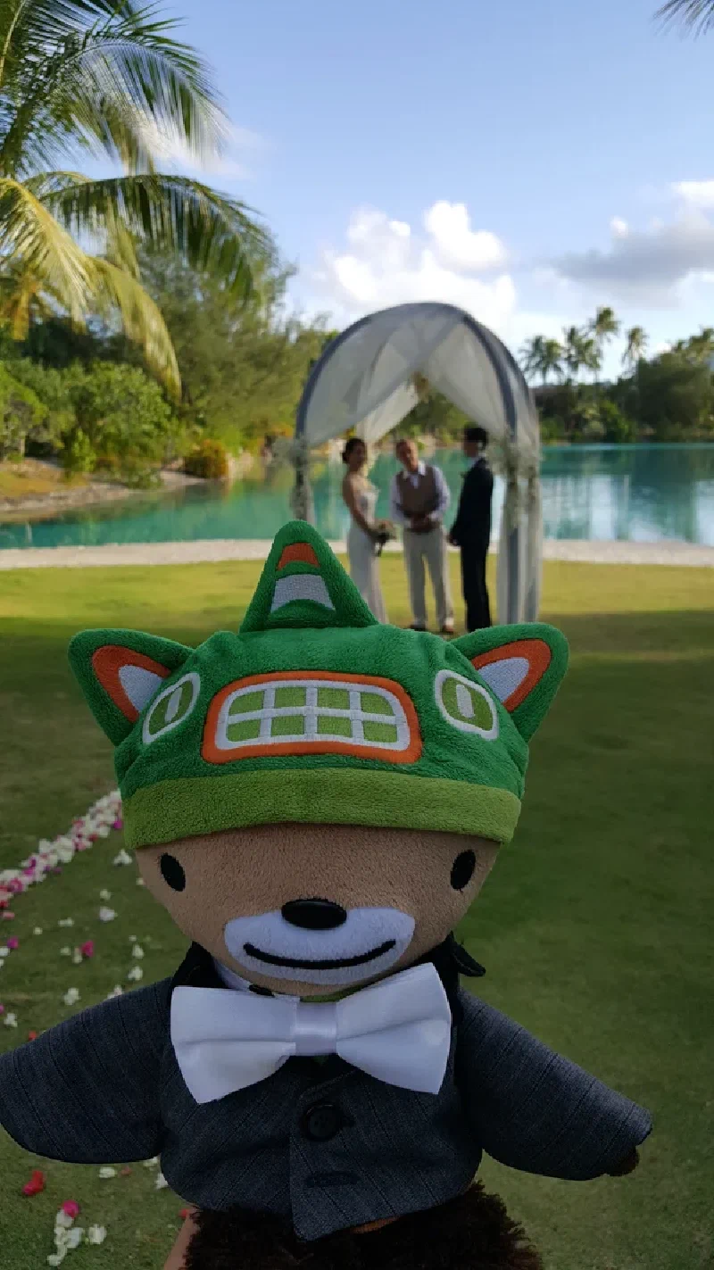 Sumi at the wedding ceremony in Bora Bora