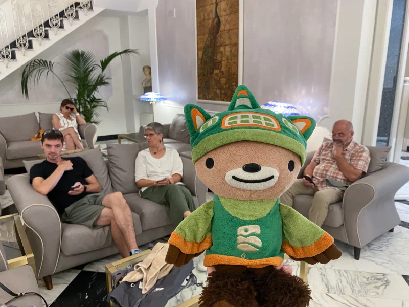 Sumi in the hotel lobby