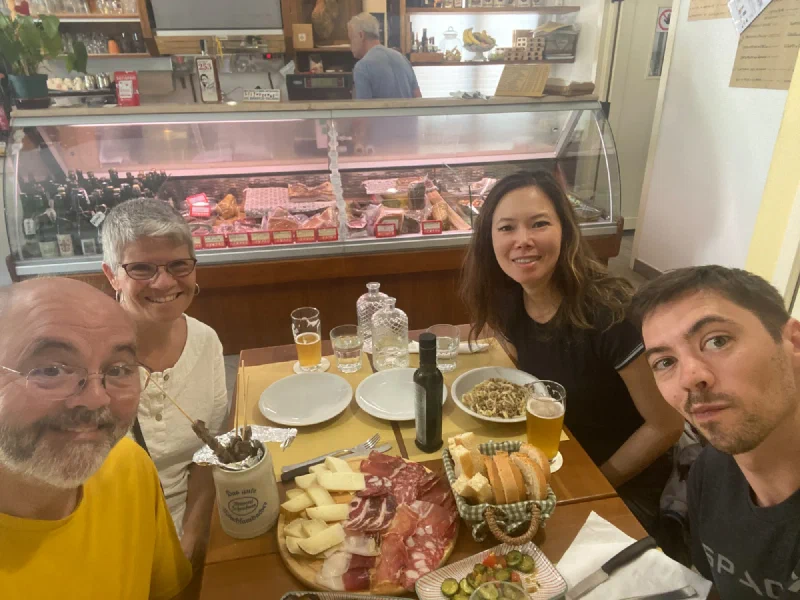 Charcuterie board lunch at a Montepulciano deli
