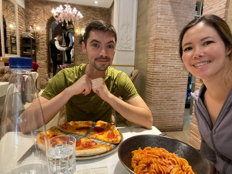 Pizza dinner in Rome