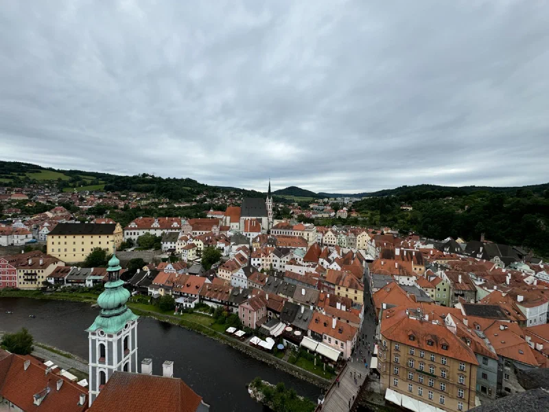 View from the tower over the town and river