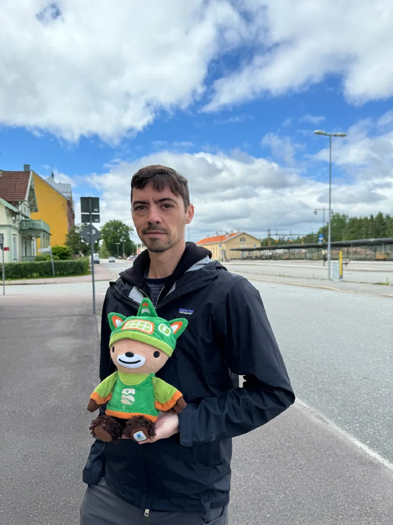 Nicholas with Sumi in central Laxå