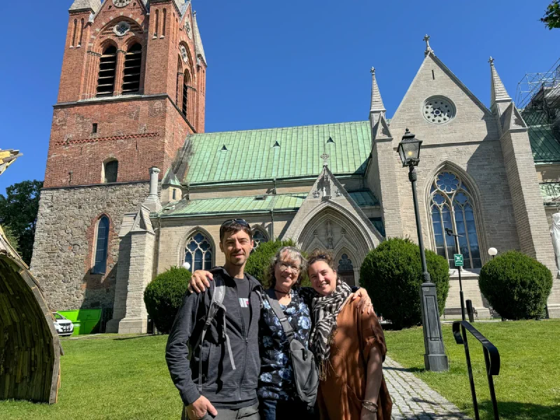 Nicholas, his mom, and Anna at St. Nicolai Church