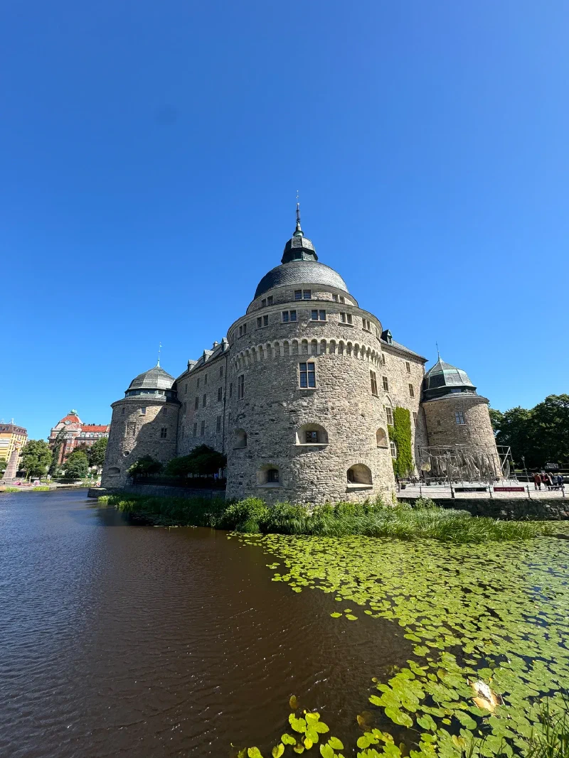 Örebro Castle from the moat with lily pads