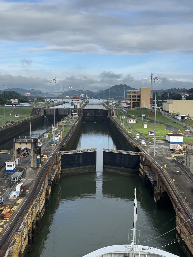 Lock gates swinging open