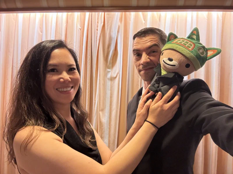 Nicholas, Pokin, and me in formal wear