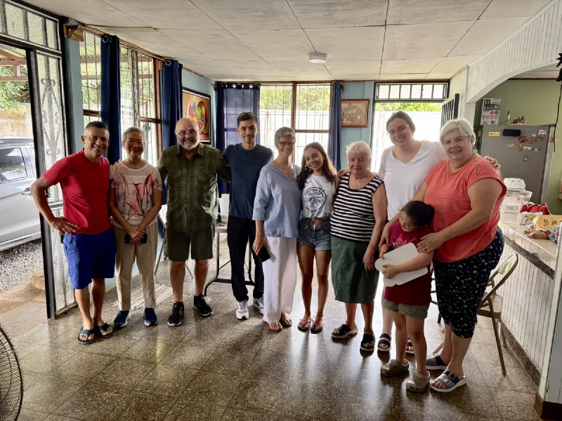 Everyone gathered at Cristina's house