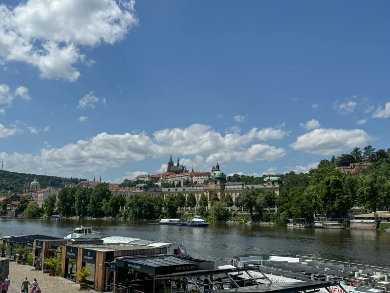 View across the Vltava River toward Prague Castle