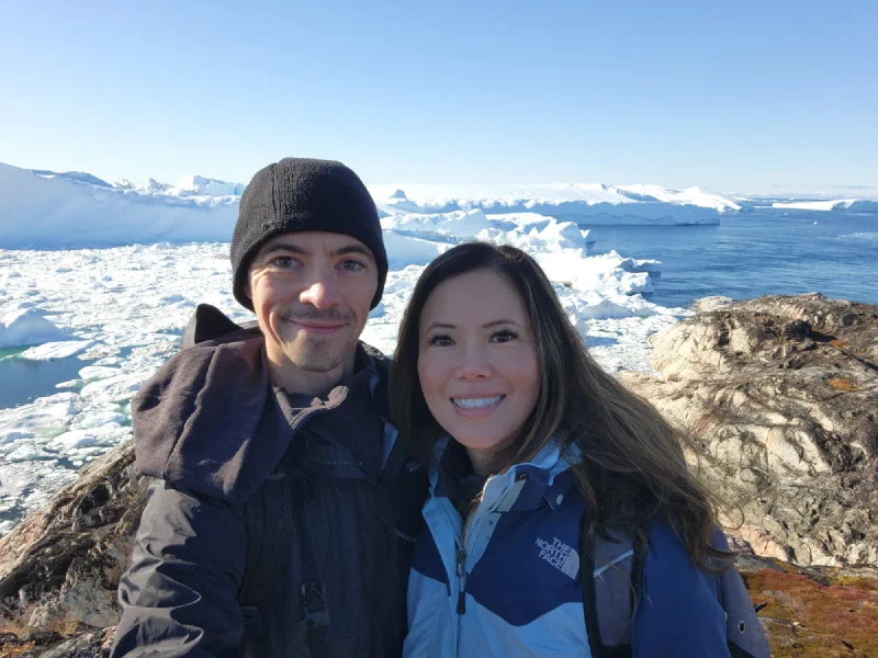 Nicholas and Pokin overlooking the Ilulissat Icefjord