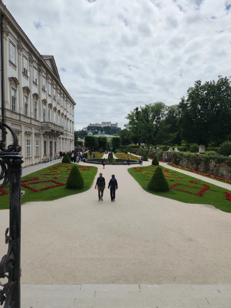 Mirabell Gardens with Hohensalzburg in background