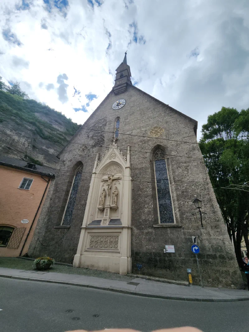 Church built against the cliff face