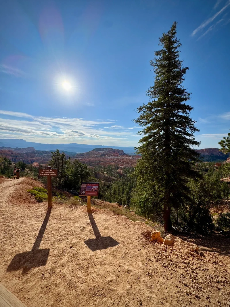 Fairyland Trail trailhead sign