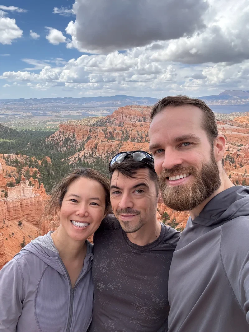 Pokin, Nicholas, and Bruce at the rim