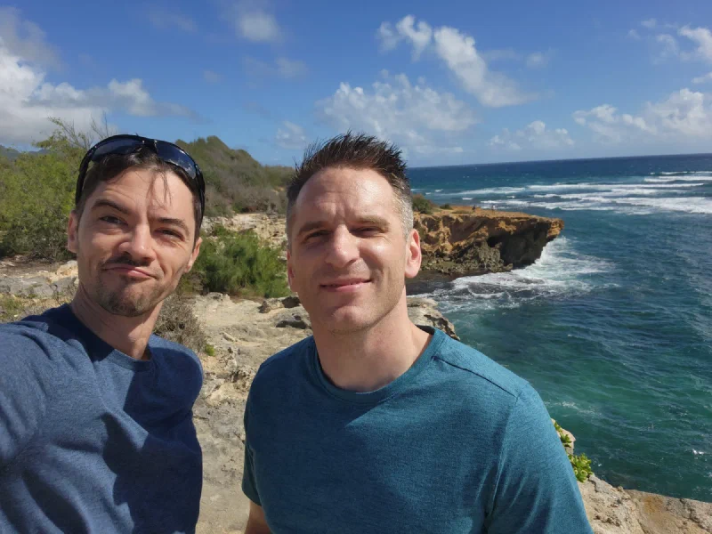 Nicholas and Drew at the coastal cliffs