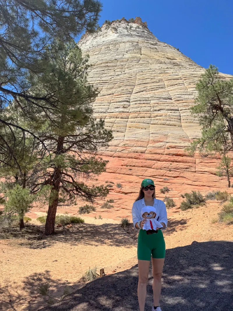 Po On holding Sumi at Checkerboard Mesa