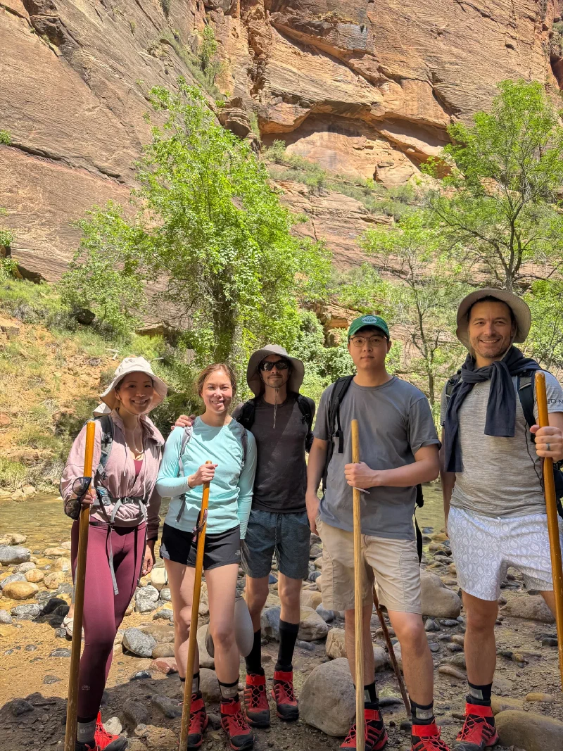 Group standing in the Virgin River