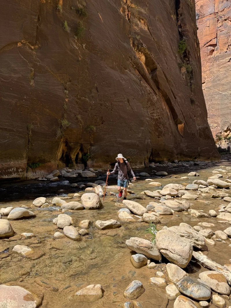 Nicholas wading through the Narrows