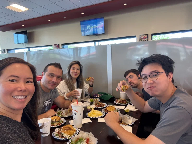 Group eating at Tacos El Gordo