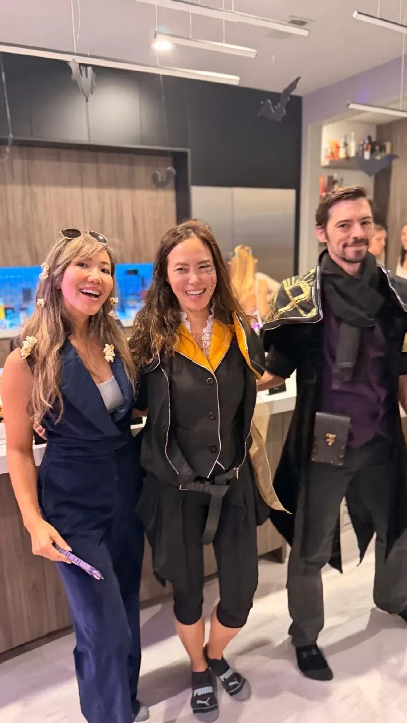 Nicholas as Gustave, Pokin as Lune, and PoOn in costumes