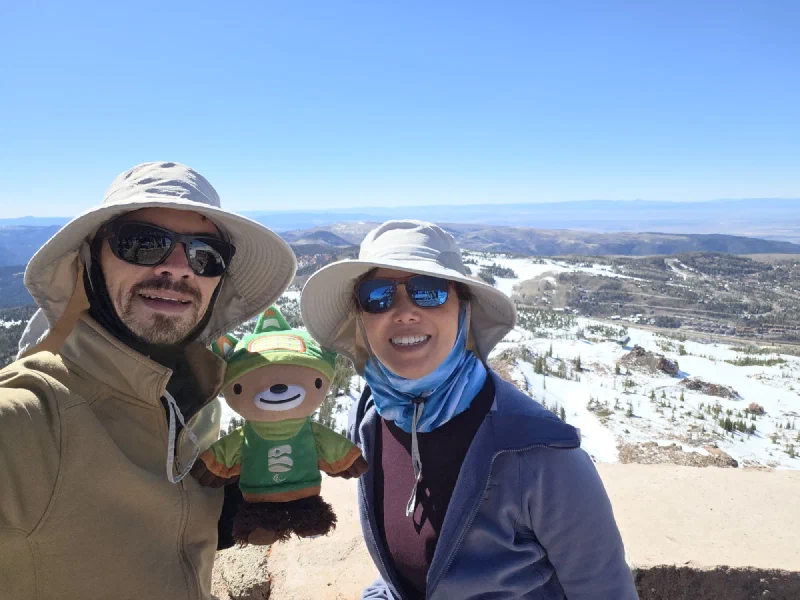 Pokin and Sumi at the summit of Brian Head Peak