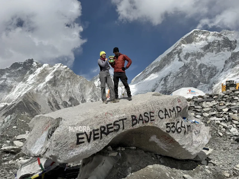 Po On and Nicholas on the EBC rock with Sumi