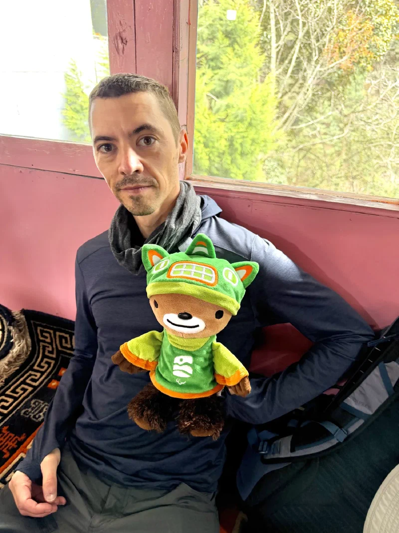 Nicholas and Sumi resting at the lunch table