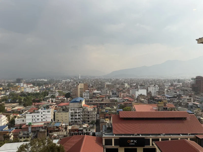 View of Kathmandu from the hotel room window