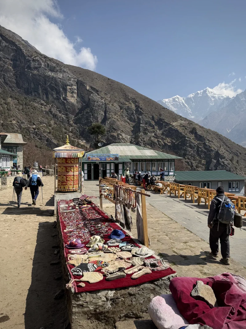 High Mountain Bakery rest stop with prayer wheel