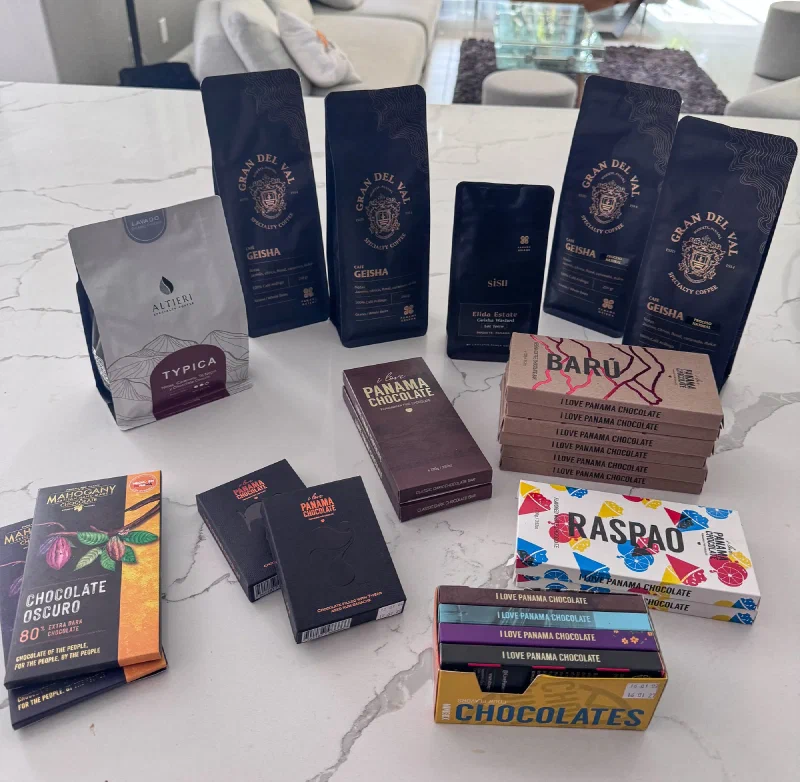 Spread of Panamanian coffee and chocolate