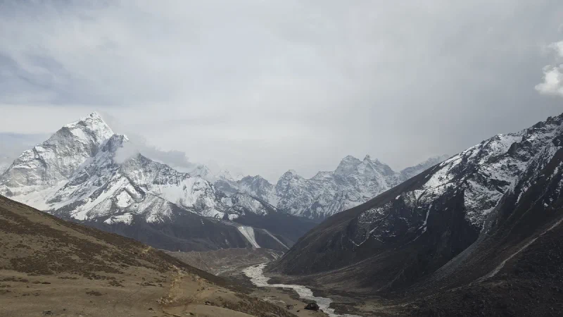 Wide valley panorama on the descent